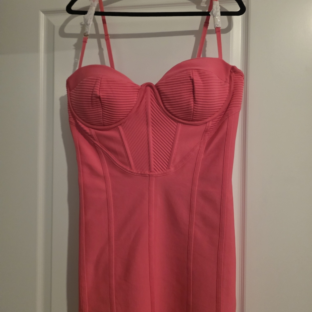 Women's Pink Strapless Bustier Dress